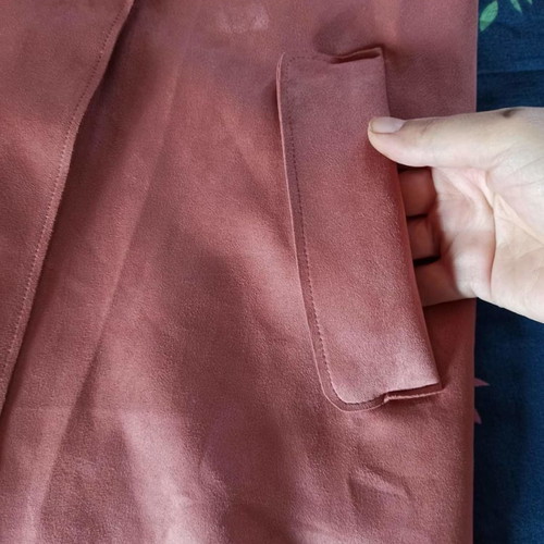 Vero Moda trench coat pink dusty apple, like new, suede texture XL
