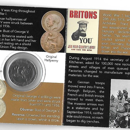 Reproduction silver 1 shilling coin George V England new