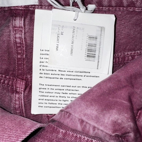 Isabel Marant Etoile straight pink jeans new with tags size FR 34