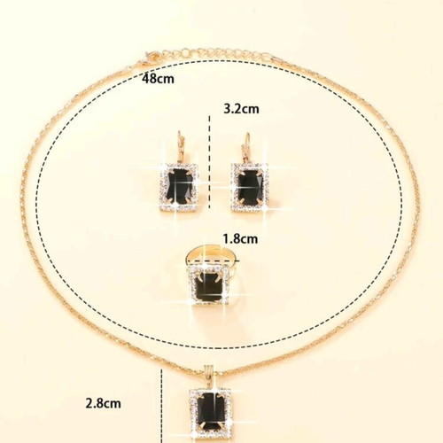 Jewelry set new black with crystal elements