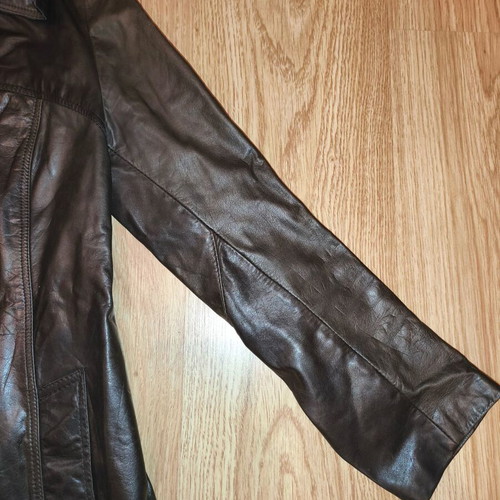 Fredrikson Jyväskylä Vintage Genuine Leather Jacket Dark Brown EU 36 like new
