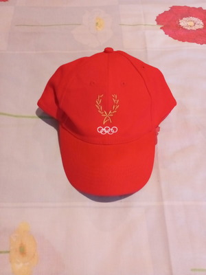 Authentic collectible jockey hat red with Olympic Academy emblem new