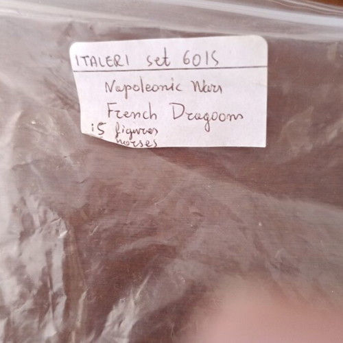Set of 15 French Dragoon soldiers and 16 horses, Napoleonic era