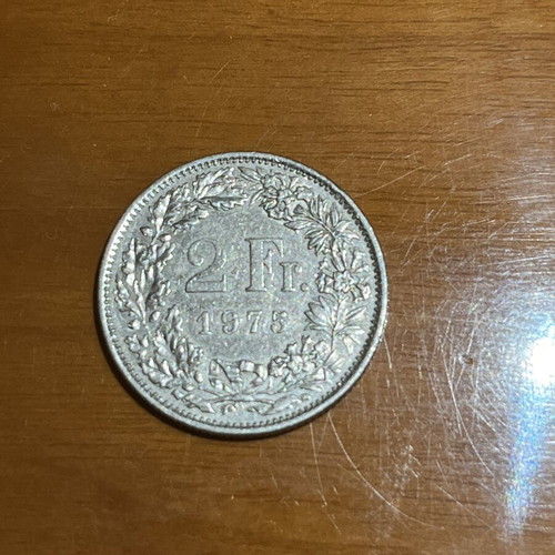 2 Francs 1975 Swiss collectible coin