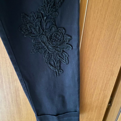 Tenax pants black with lace details, like new, size S