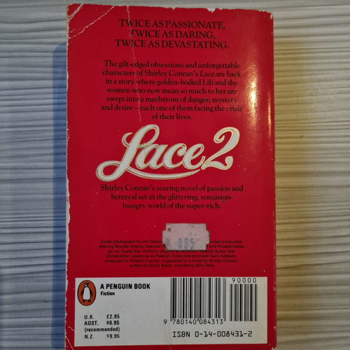 Book Lace 2 by Shirley Conran, very good condition, English, 1985
