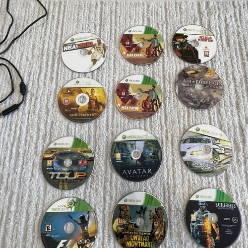 Xbox 360 120GB console with 2 controllers and power adapter