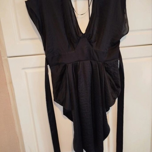 H&M Black Short Dress with Side Ruching used, Size XL