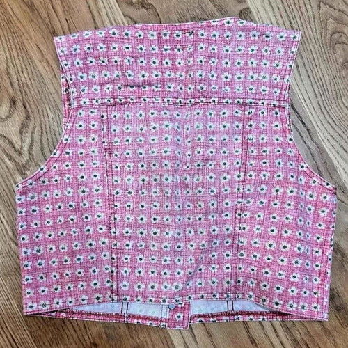 Women's Vintage Cropped Jeans Vest Lancetti & Company used, multicolor, size S