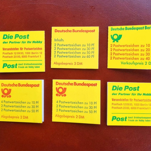 Set of 6 pockets with German Deutsche Bundespost stamps new