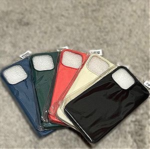 Θήκες Apple Iphone 14 pro/14 pro max - Silicone Case in Black, White, Red, Green and Blue Colour