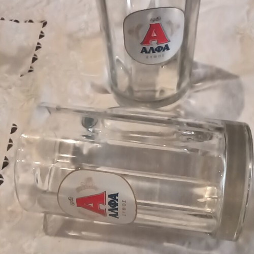 Alfa beer glasses like new, set of two, half liter
