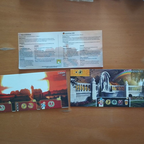 7 Wonders board game with Manneken Pis and Catan expansions, Repos