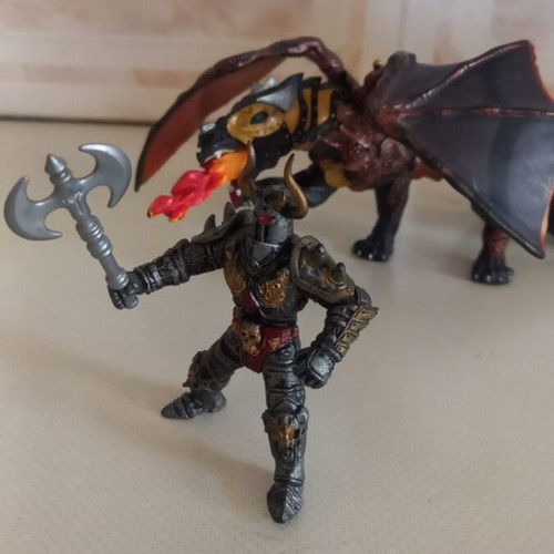 PAPO Collectible Dragon of Darkness Figure with Knight like new
