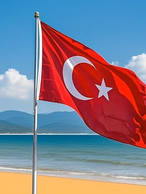 Polyester Turkish Flag 90×150 cm new