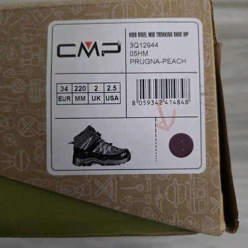 CMP kids boots size 34 like new, pink and purple