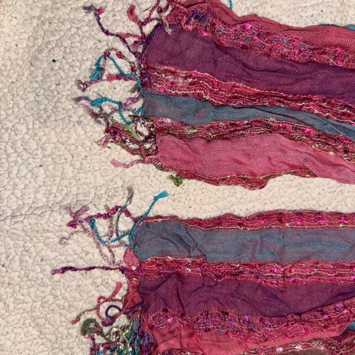 Fuchsia multicolor scarf with rhinestones like new
