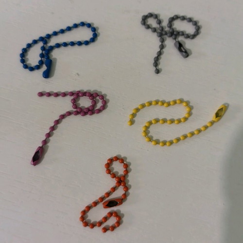 Key chains colorful new, set of 5 pieces