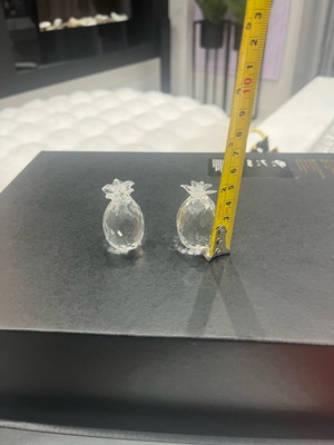 Set of two glass pineapples like new