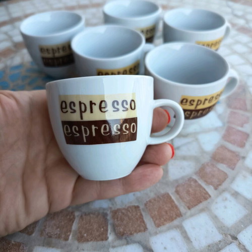 Espresso cup set of 6 like new, porcelain