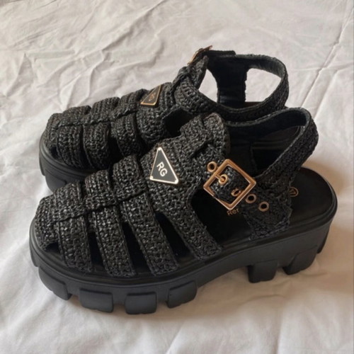 Renato Garini fisherman style sandals black like new, size 37