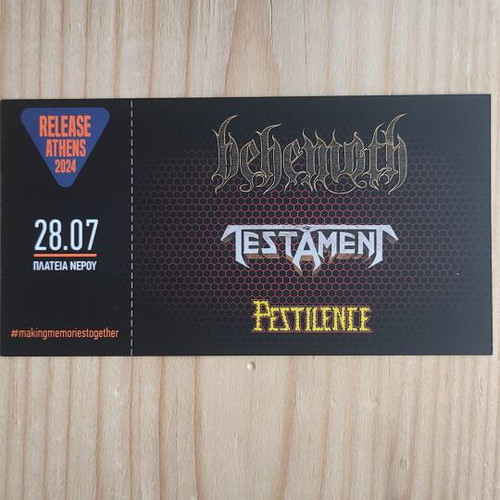Behemoth Testament Pestilence Concert Ticket like new 28-7-2024