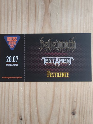 Behemoth Testament Pestilence Concert Ticket like new 28-7-2024