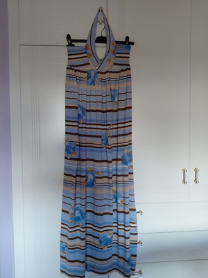 Summer Maxi Dress Tayis halter neck with strass, one size