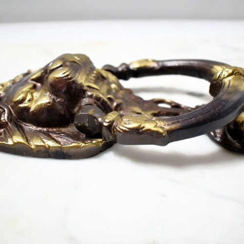 Solid brass door knocker with lion head new