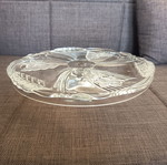 Glass cake stand, heavy solid glass