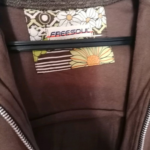 Freesoul sweatshirt jacket used, brown, size XS