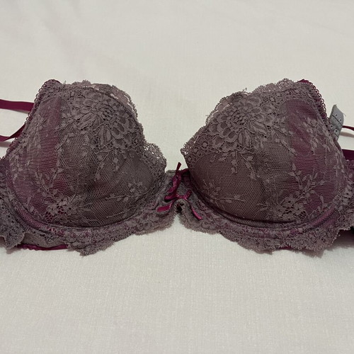 Venus Victoria bra size 75, grey and burgundy, detachable straps