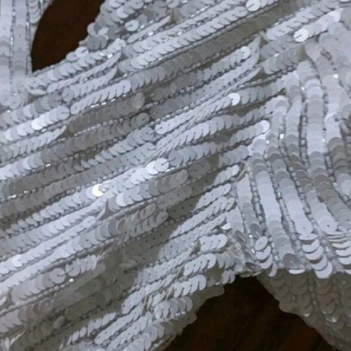 Parisian wedding dress new, white silver, size L