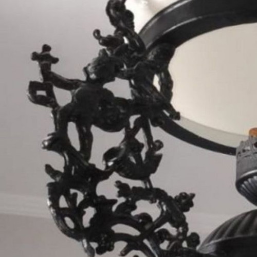 Antique ceiling lamp lamp, with opaline glass