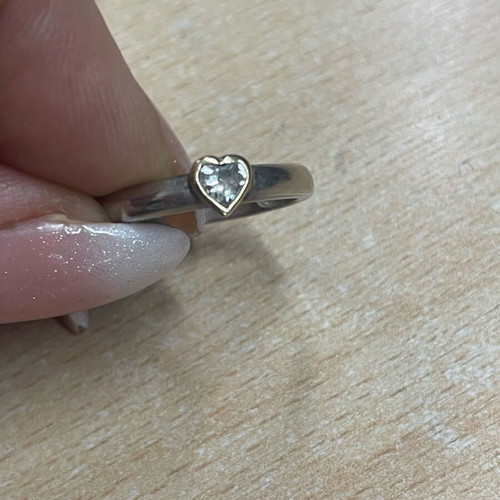 Silver gold ring 925 and 585 used, size 55
