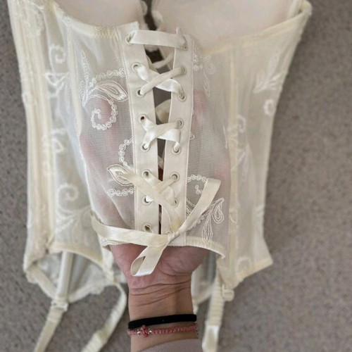 Wedding corset like new, cream with lace and ribbons Luna