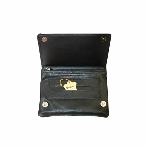 Over Top leather tobacco pouch black new