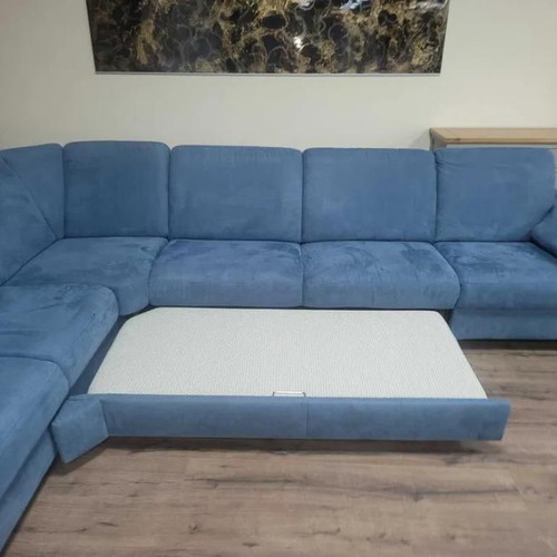 Blue fabric corner sofa with sleep function MM-ZE1059 new