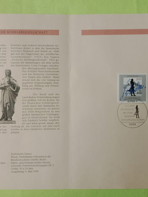 Γραμματόσημα Γερμανίας σαν καινούργια, 1995 σφραγίδα πρώτης ημέρας Βόννη