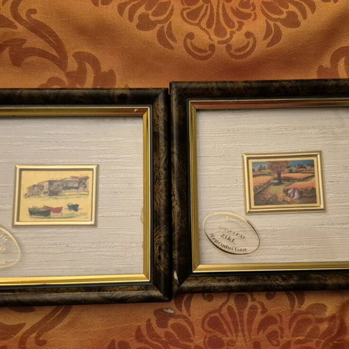 Chromolithograph frames used with 23 Kt gold leaf, set of 2