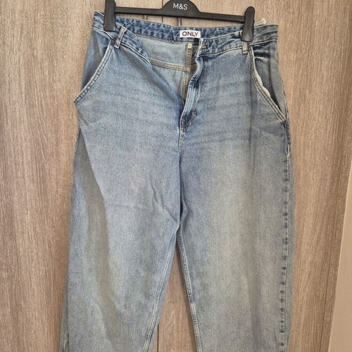 Only jeans like new, mid loose baggy, size L 40 12, blue