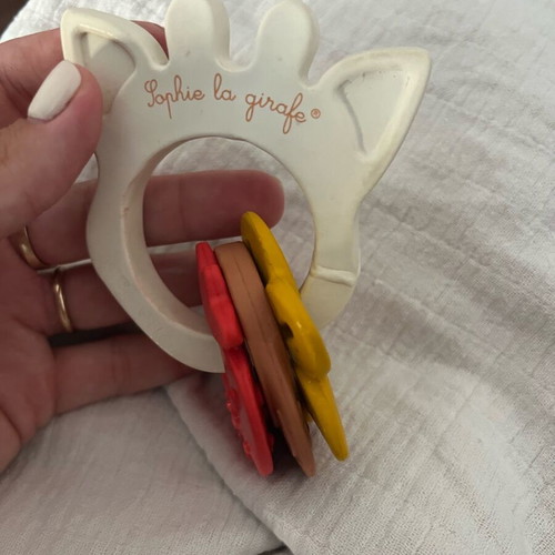 Sophie La Girafe Fragrance Ring like new, baby teether with vanilla coconut strawberry scent