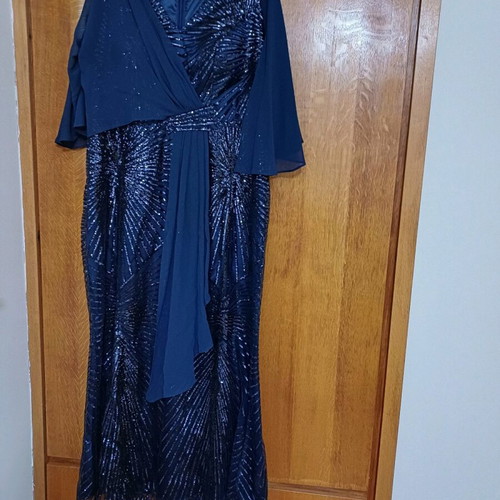 Dark blue evening dress like new, size 9XL