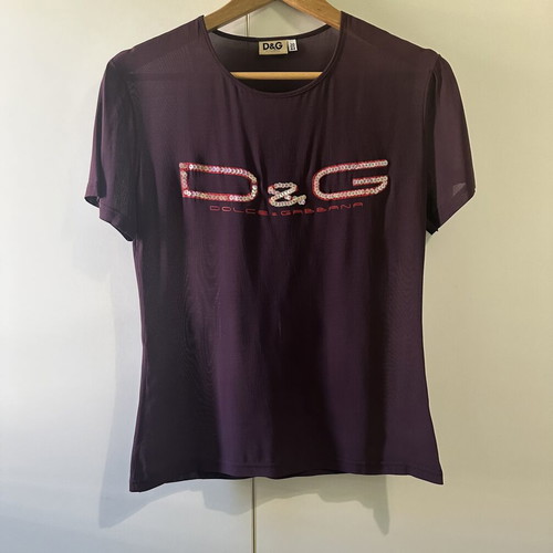 Dolce & Gabbana Mesh Sequin Top like new, purple, size S
