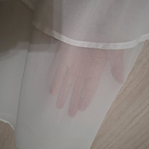 Celestino semi-transparent top with ruffles like new, white, size M