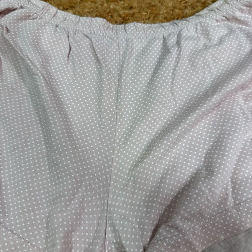 Polka Dot Shorts Pajama used, size M, white and pink