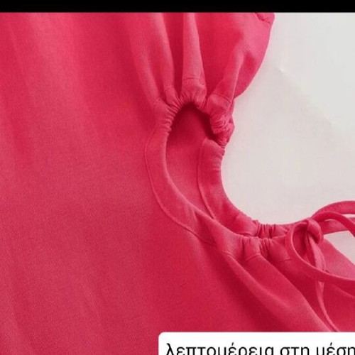 Zara medium linen and viscose dress, fuchsia, side openings with gathers