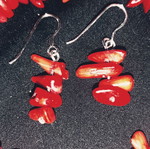 Inez jewelry set with natural coral and 925 silver, handmade, new