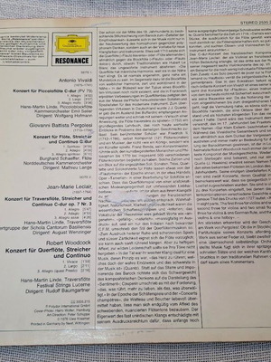 Flötenkonzerte Des Barock LP μεταχειρισμένο, κλασσική μουσική