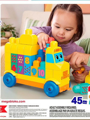 Mega Bloks Educational School Blocks with Numbers, new